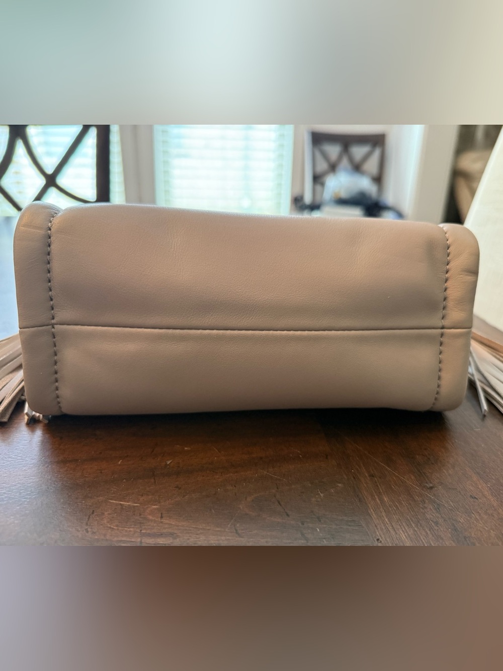 Light grey Hobo bag with tassels - Picture 9 of 9